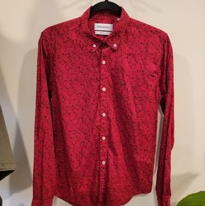 YSL Red and Black Button Down Shirt